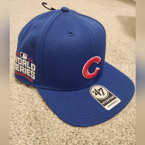 Chicago Cubs 2016 World Series Adjustable Blue Snapback '47 Brand Cap Hat - NWT - Picture 1 of 6